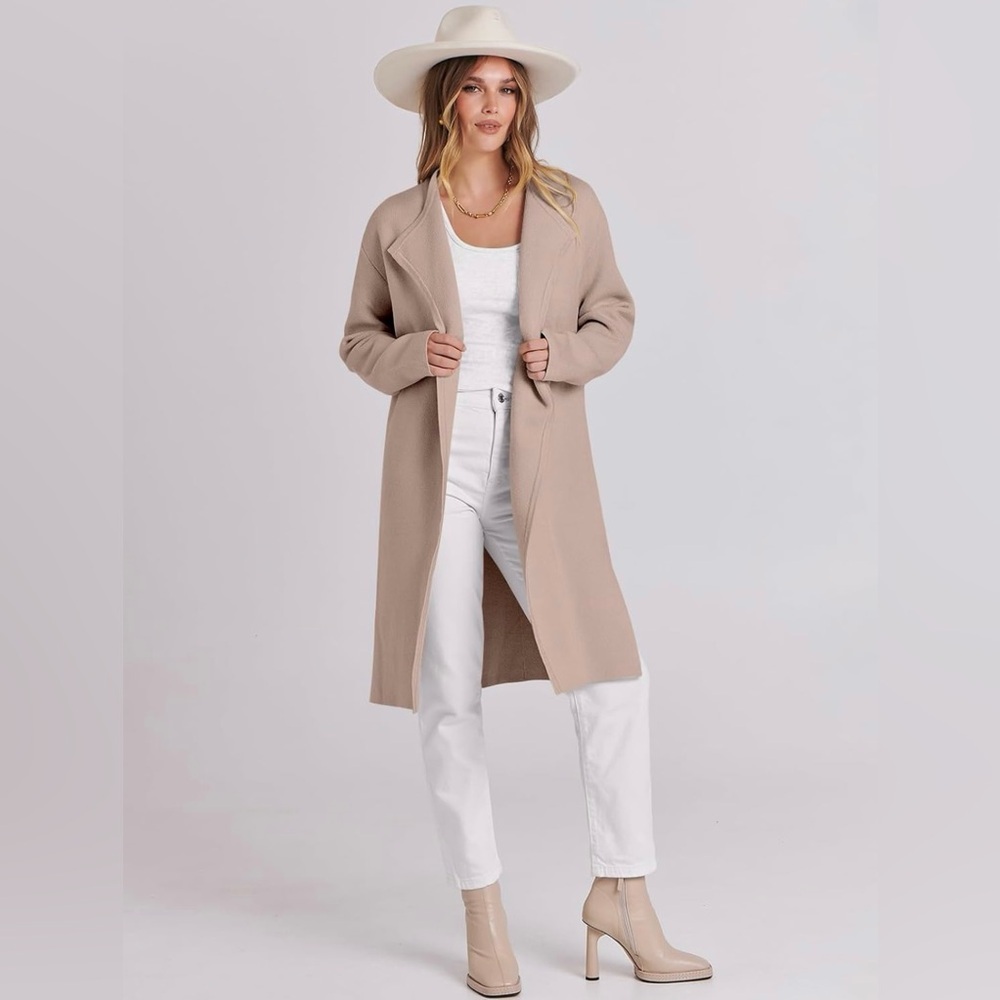 Prinbara Coat for Women Sweater Long Cardigan Loose Knit Size Medium